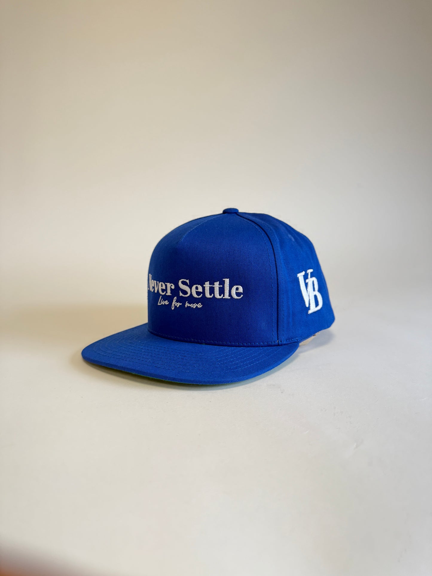 Never Settle - Five Panel SnapBack - Blue