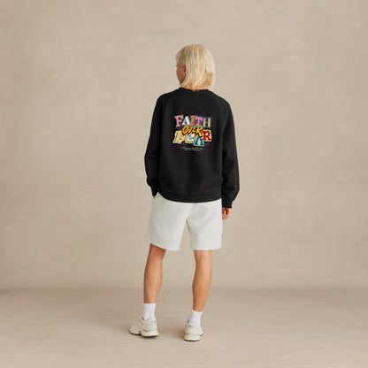 VB Faith Over Fear Crewneck - Black (Ultra Heavyweight)