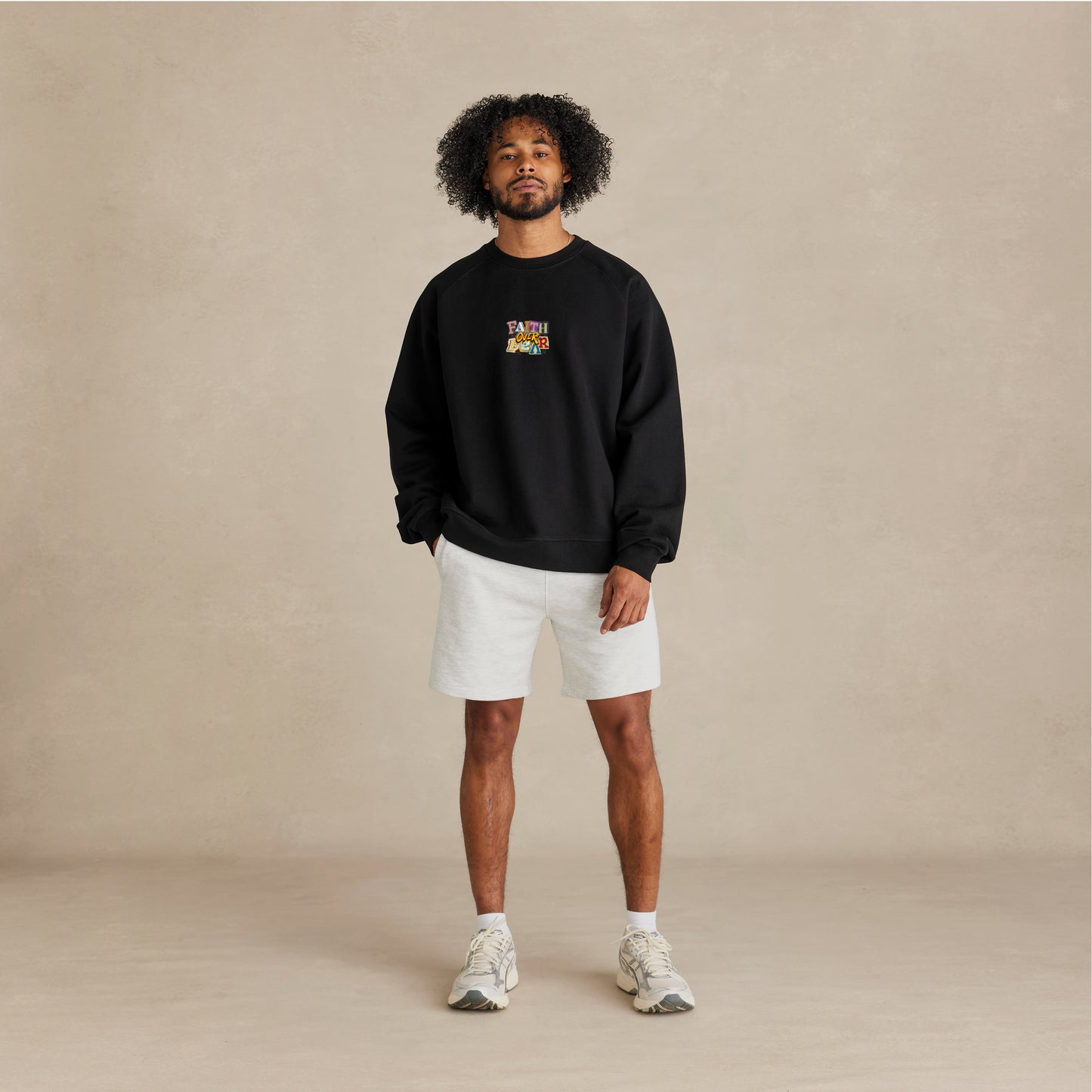 VB Faith Over Fear Crewneck - Black (Ultra Heavyweight)