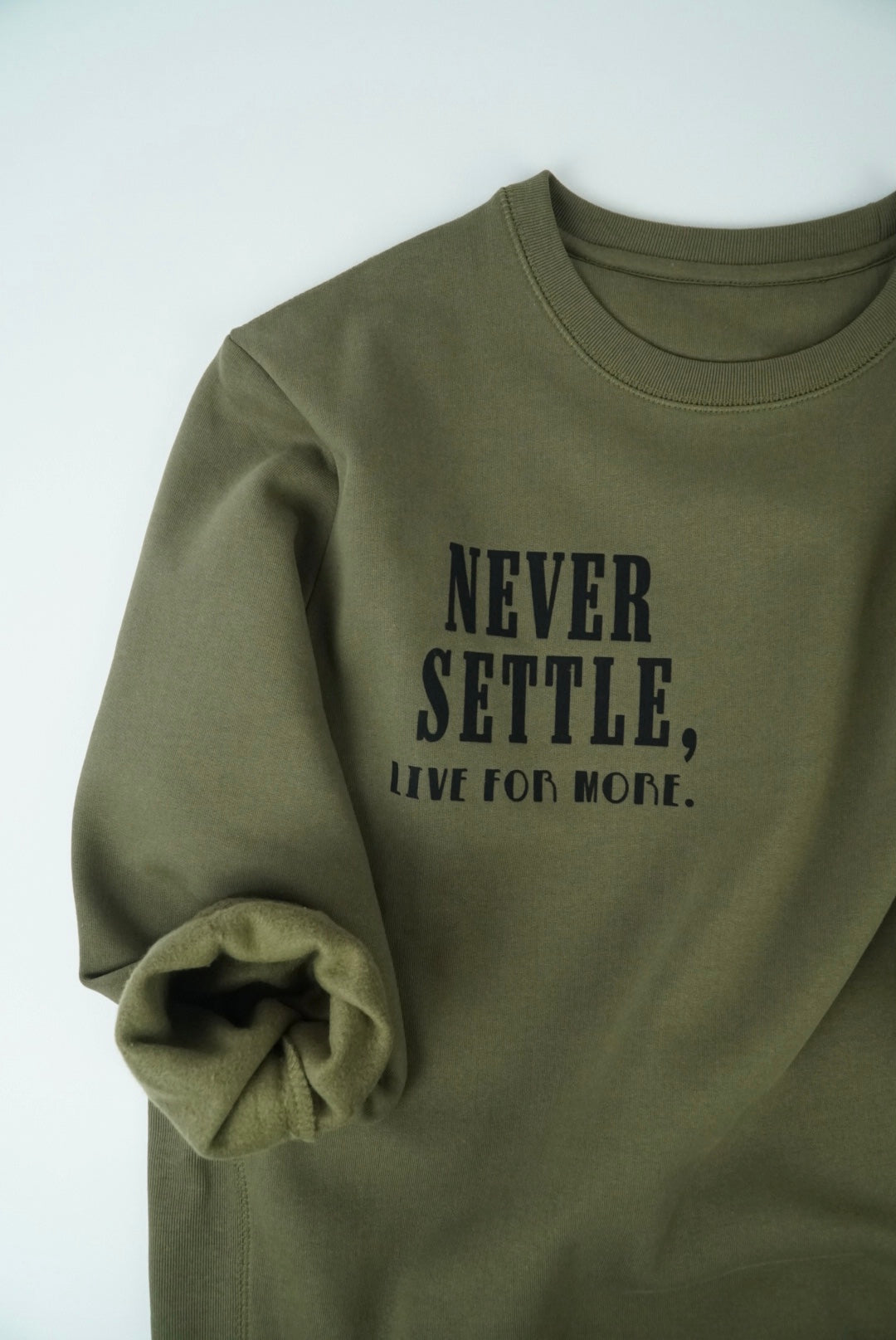 Never Settle Crewneck Sweatshirt